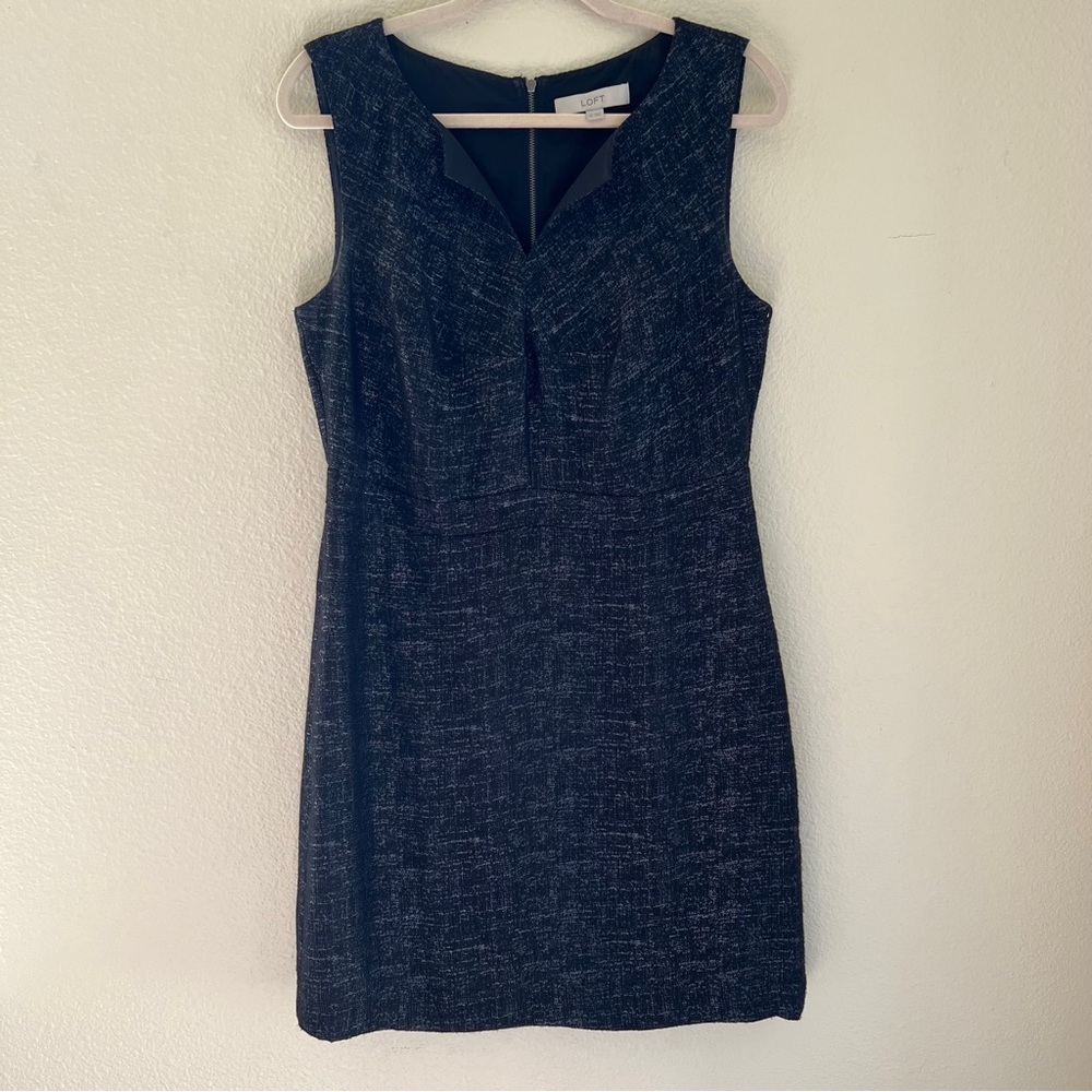 Ann Taylor Loft Black & Grey Sleeveless Cocktail dress Size 12